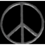 PEACE SIGN SILVER BLACK COLOR CIRCLE PIN